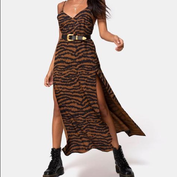 motel hime maxi slip dress celestial black